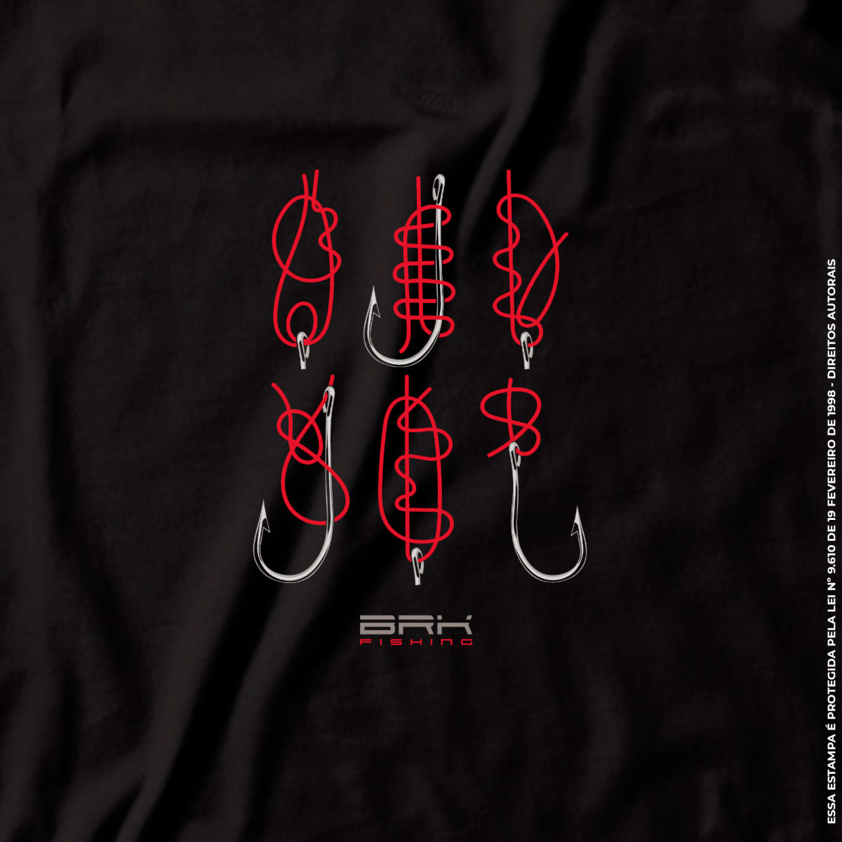 Camiseta de Pesca Brk Fishing Tipos de Nó Anzol com Algodão Premium - Brk Fishing