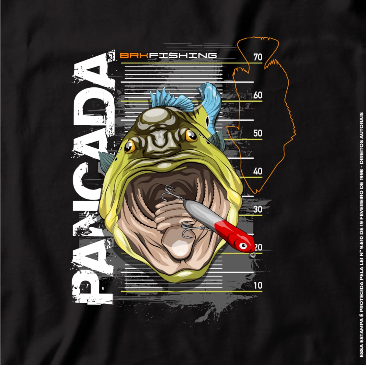 Camiseta de Pesca Brk Fishing Tucunaré Azul Pancada com Algodão Premium - Brk Fishing