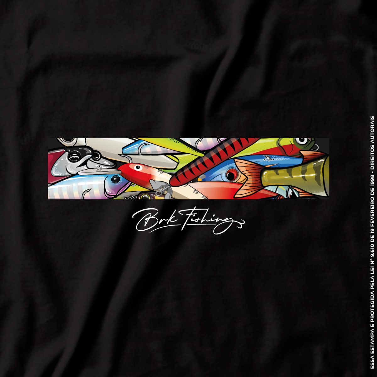 Camiseta de Pesca Brk Fishing Iscas Artificiais Vibrantes com Algodão Premium - Brk Fishing