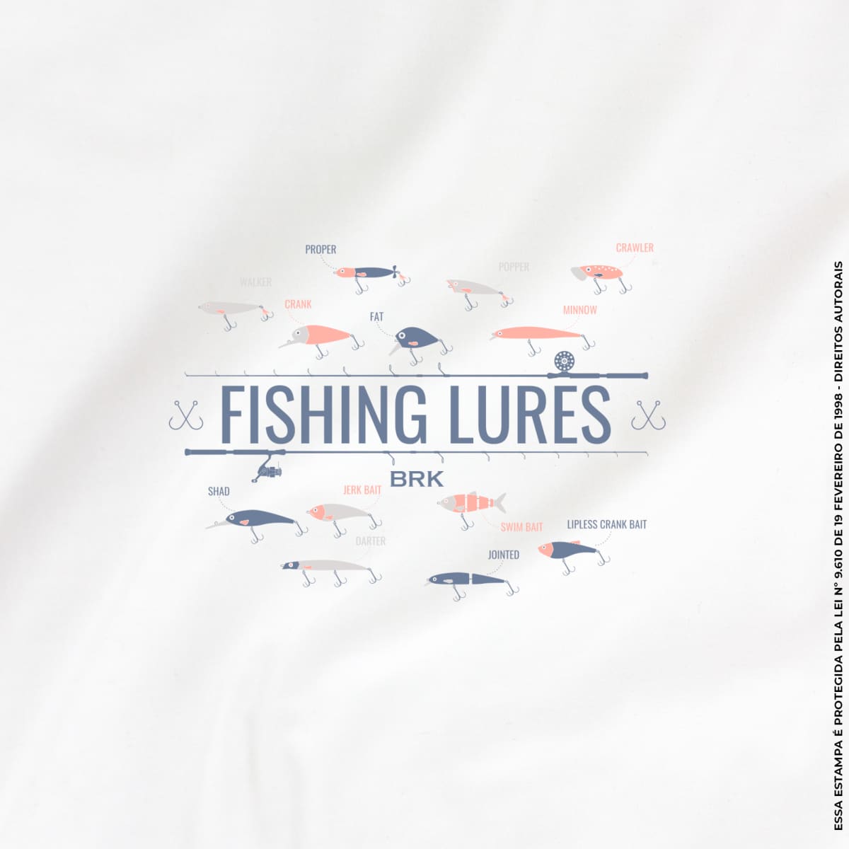 Camiseta de Pesca Brk Fishing Iscas de Pesca Lures com Algodão Premium - Brk Fishing