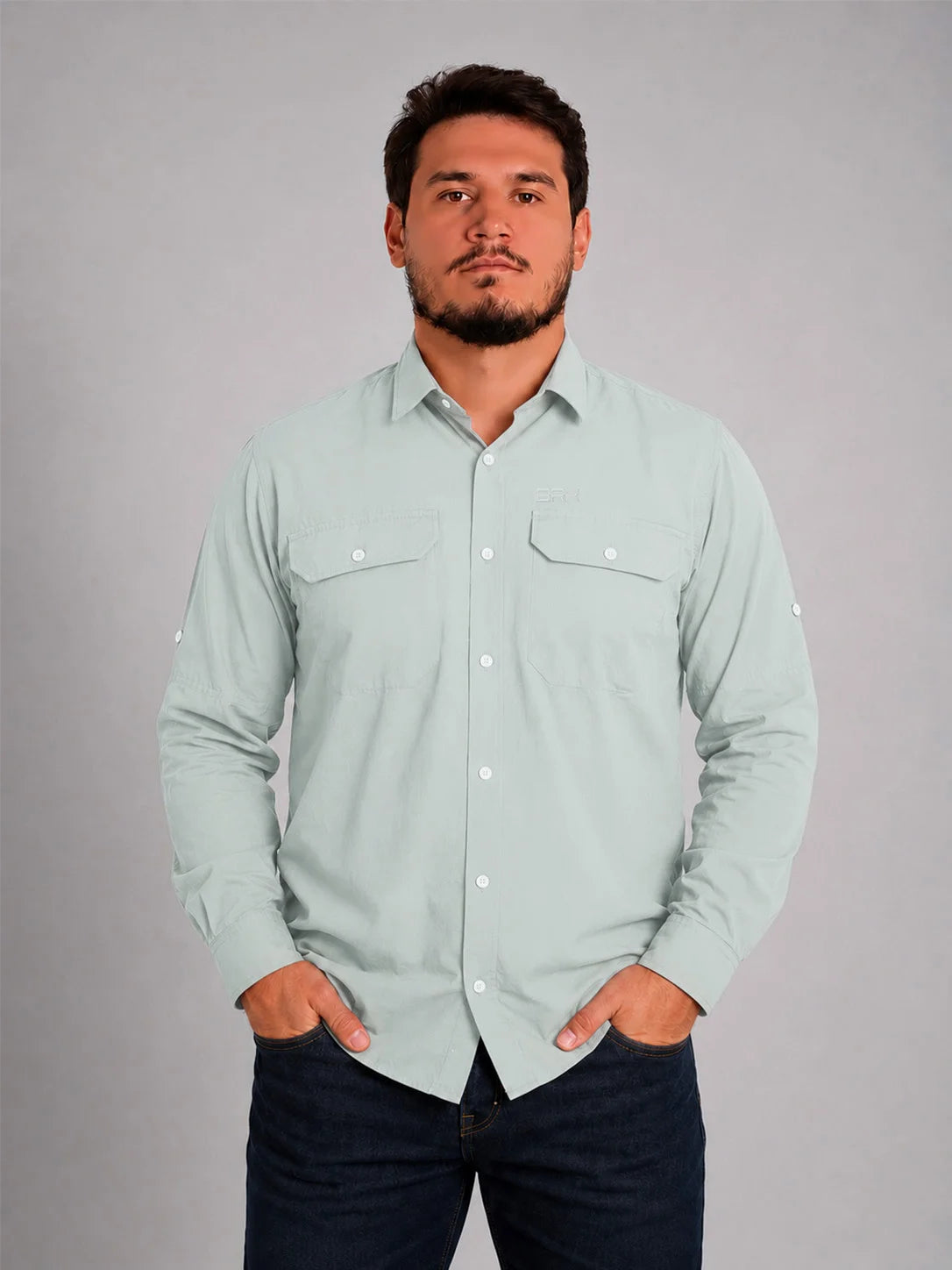 Camisa Work Cinza Ártico com Proteção UV50+