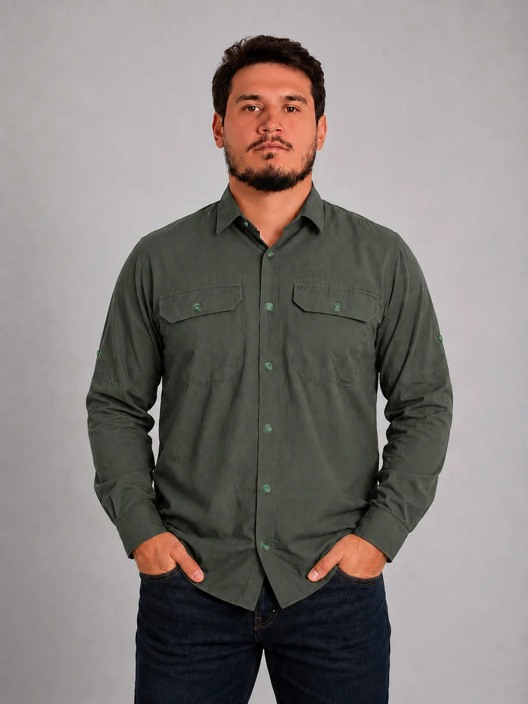 Camisa Adventure Verde Escuro com Proteção UV50+