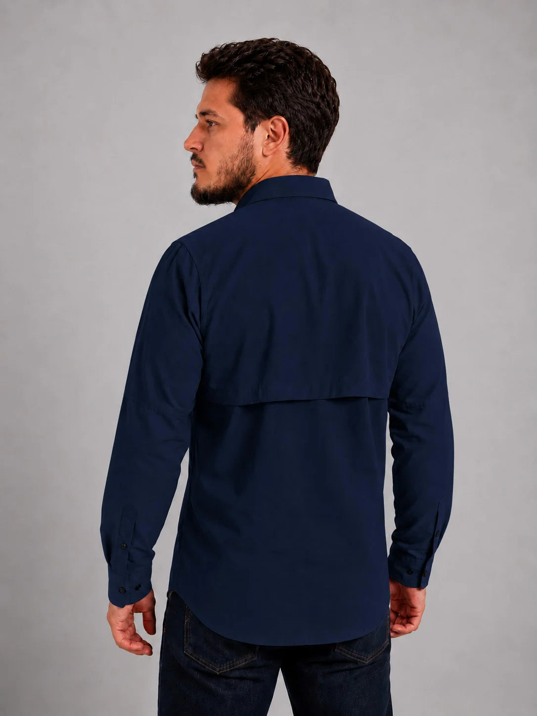 Camisa Work Azul Navy com Proteção com Proteção UV50+