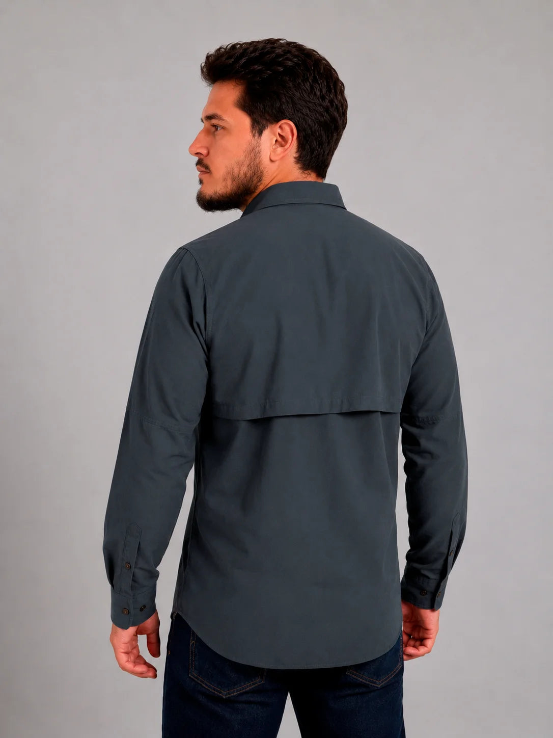 Camisa Work Cinza Chumbo com Proteção UV50+