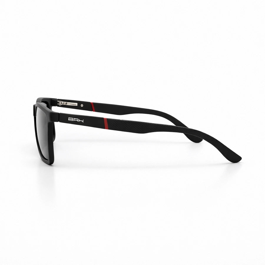 Óculos de Sol Brk Quadrado Preto com Lente Polarizada Cinza UV400