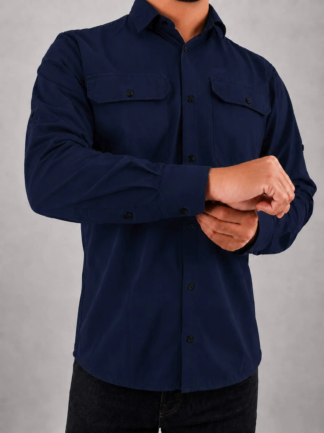 Camisa Work Azul Navy com Proteção com Proteção UV50+