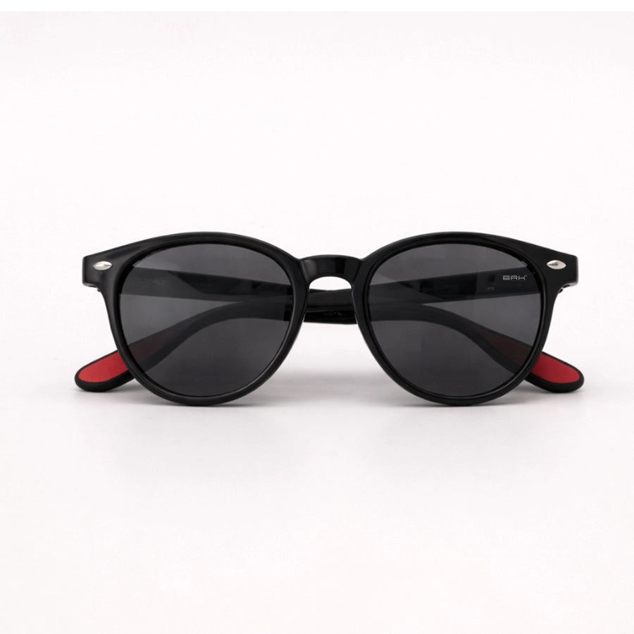 Óculos de Sol Brk Arredondado Preto com Lente Polarizada Cinza UV400