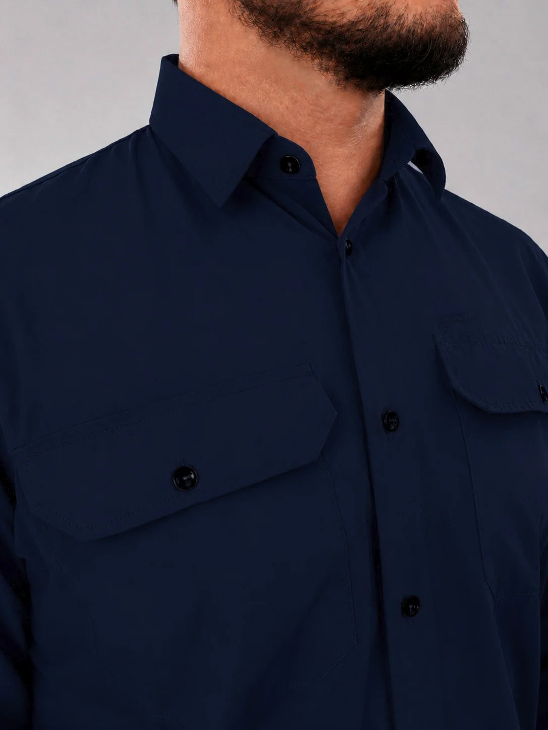 Camisa Work Azul Navy com Proteção com Proteção UV50+