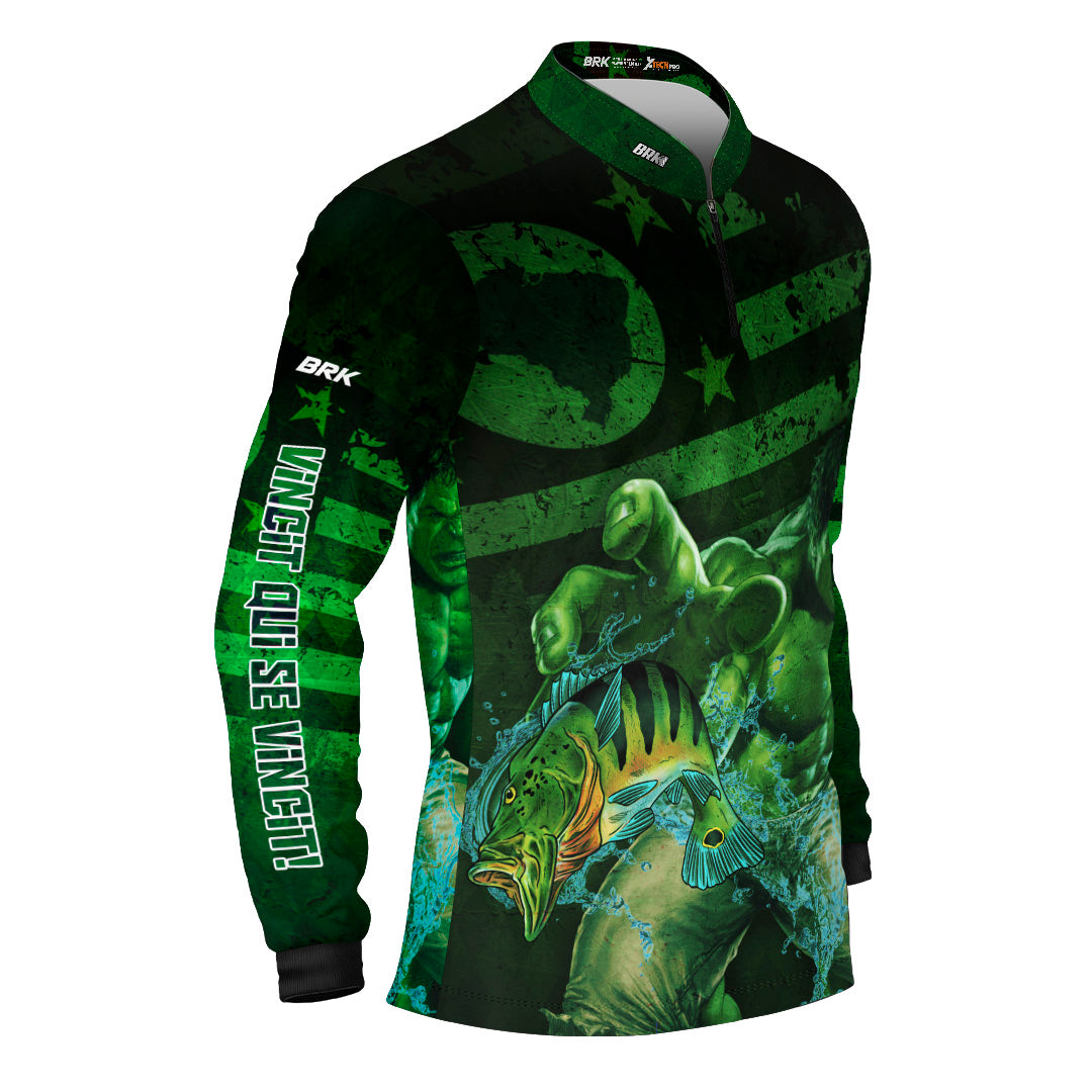 Camisa de Pesca Brk Tucunare Azul Futebol 65 com Proteção Uv50+ - Tamanho: G2