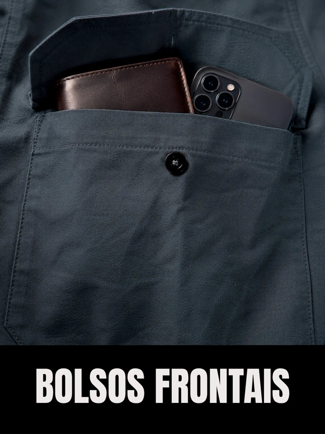 Camisa Work Cinza Chumbo com Proteção UV50+