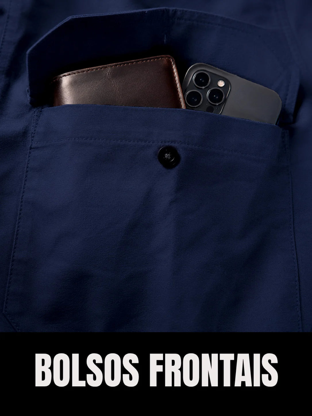 Camisa Work Azul Navy com Proteção com Proteção UV50+