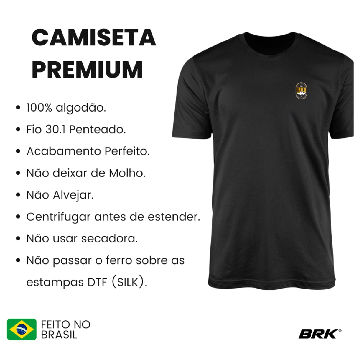 Camiseta de Pesca Brk Fishing Robalo Catch com Algodão Premium - Brk Fishing