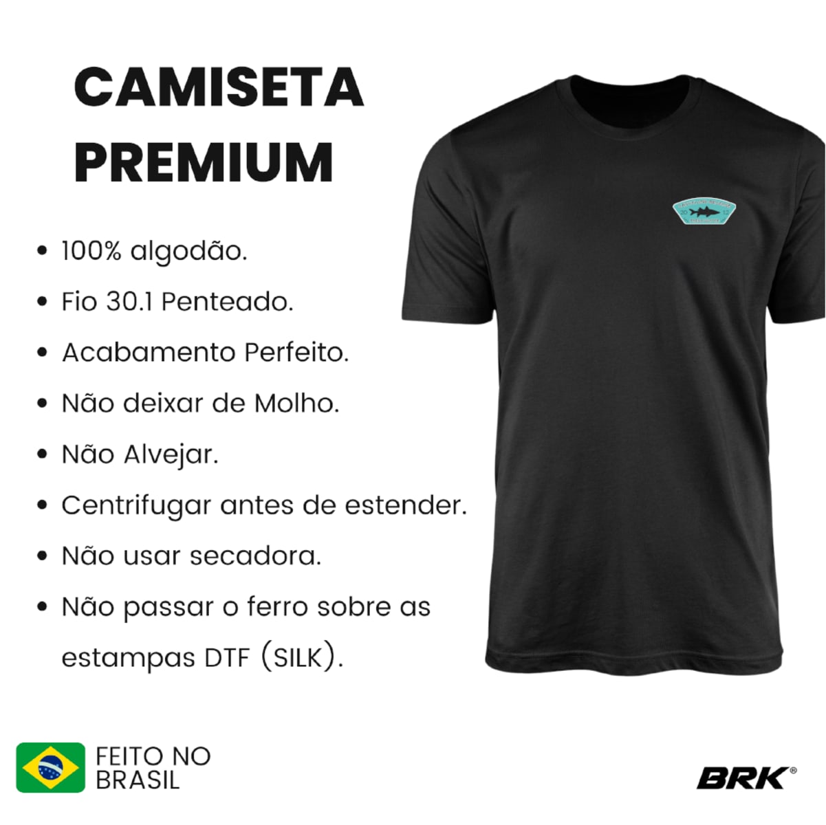 Camiseta de Pesca Brk Fishing Catch And Release Robalo com Algodão Premium - Brk Fishing