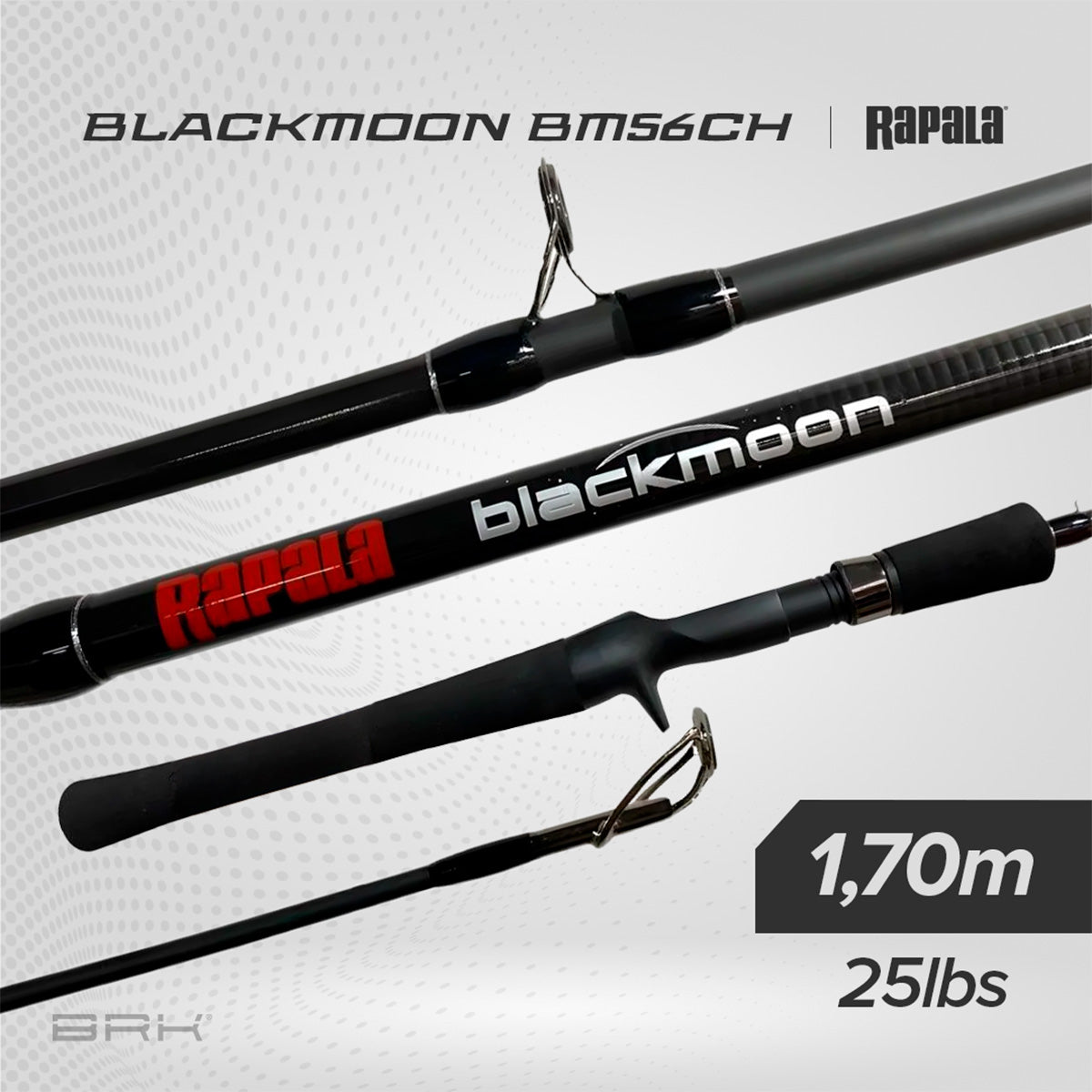 Vara de Pesca Rapala Blackmoon 11RABM56CH 25lbs 1,70m - Carretilha (Inteiriça) - Brk Fishing