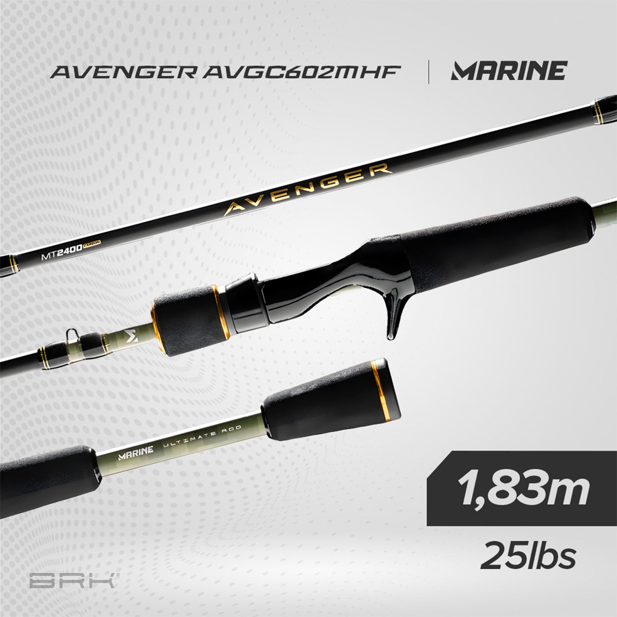 Vara de Pesca Marine Sports Avenger AVG-C602MHF 25lbs 1,83m - Carretilha (2 partes) - Brk Fishing
