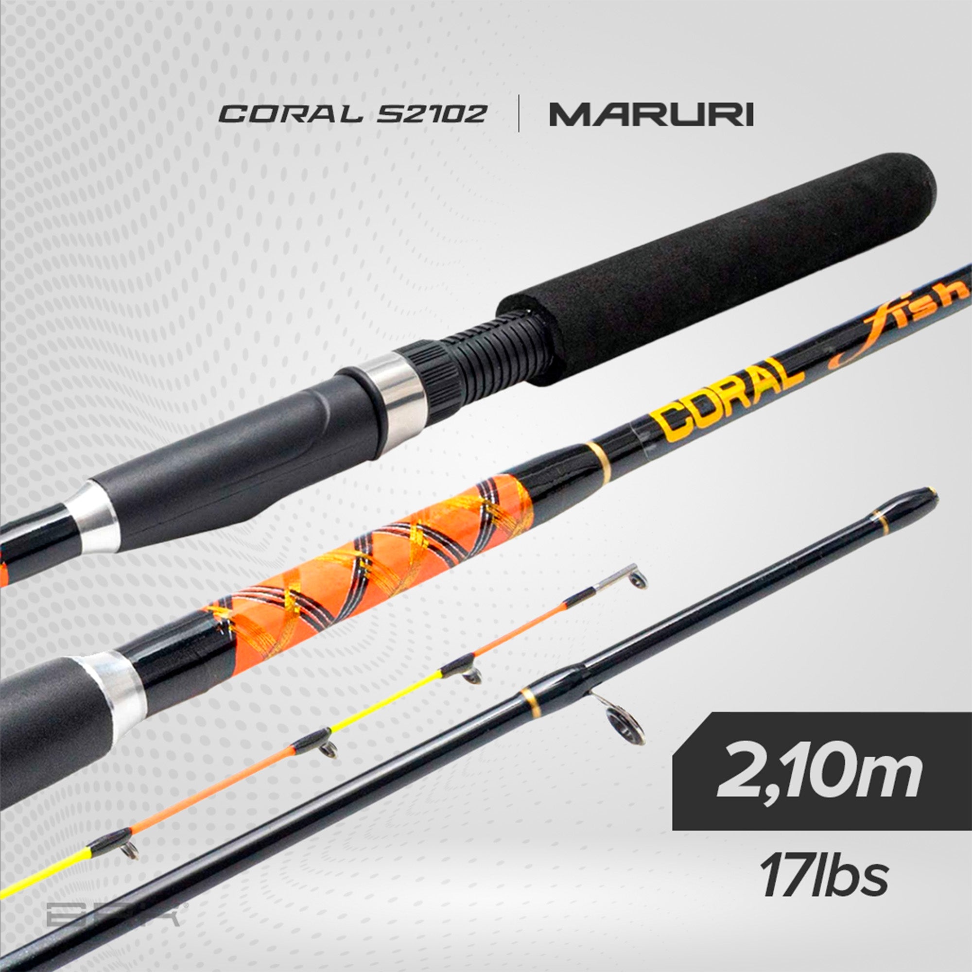 Vara de Pesca Maruri Coral S-2102 17lb 2,10m - Molinete (2 Partes) - Brk Fishing