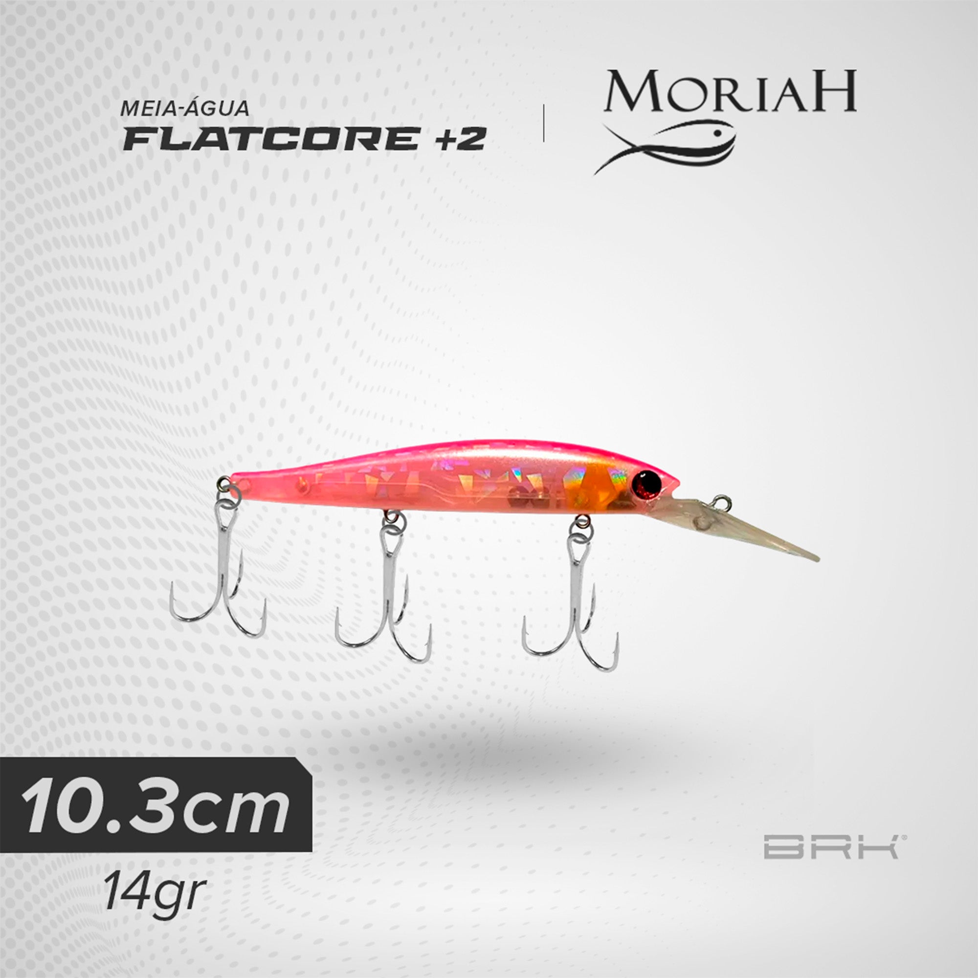 Isca Artificial Moriah Flatcore +2 Meia-Água Moriah