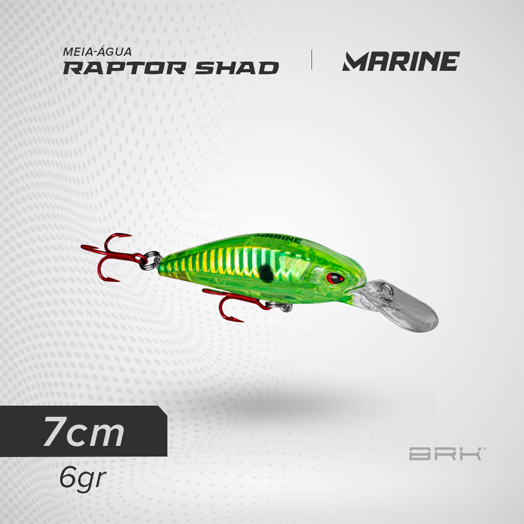 Isca Artificial Marine Sports Raptor Shad 70 Meia-Água Marine Sports