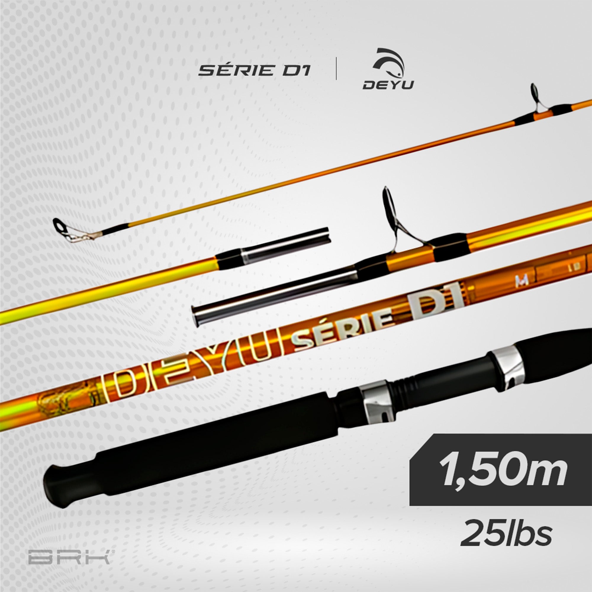 Vara de Pesca Deyu Série D1 25lbs 1,50m - Molinete (2 partes) - Brk Fishing