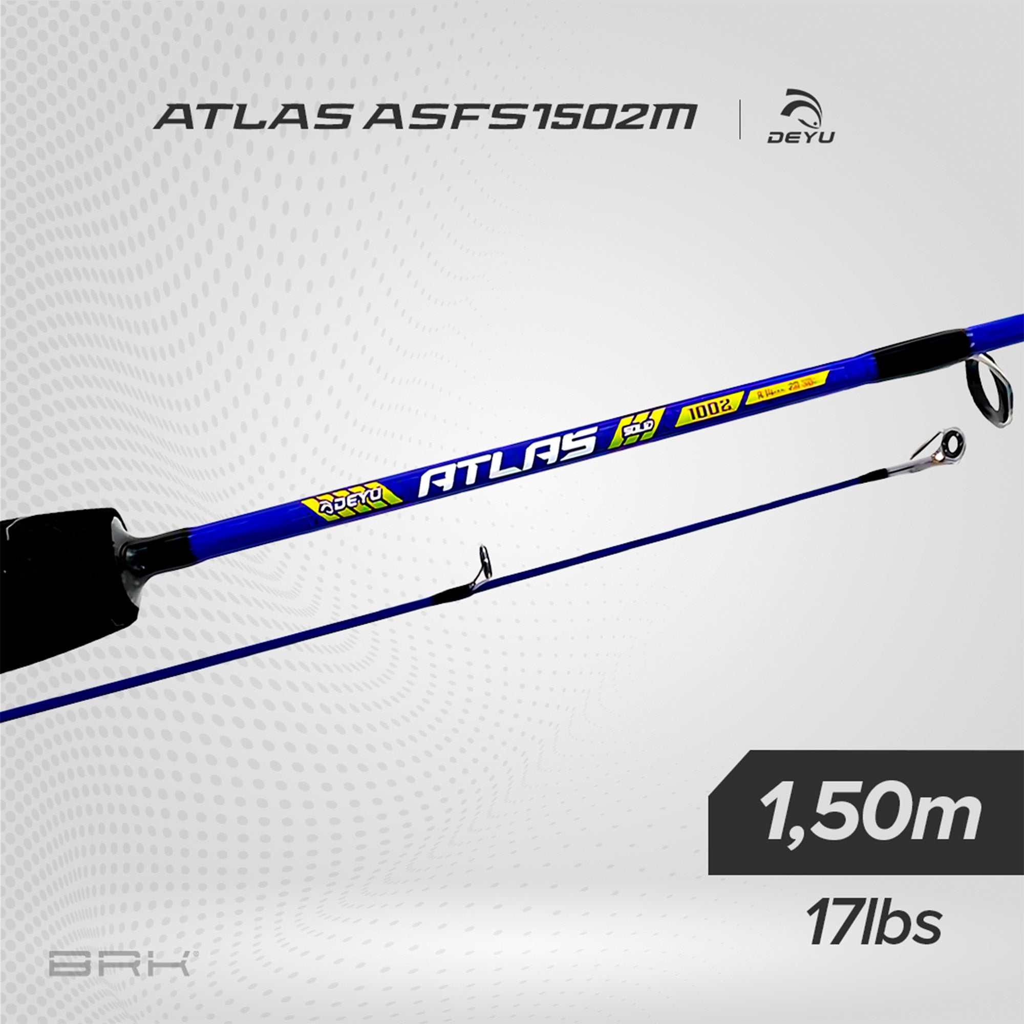 Vara de Pesca Deyu Atlas A-SFS1502M 17lbs 1,50m | Azul - Molinete (2 Partes) - Brk Fishing