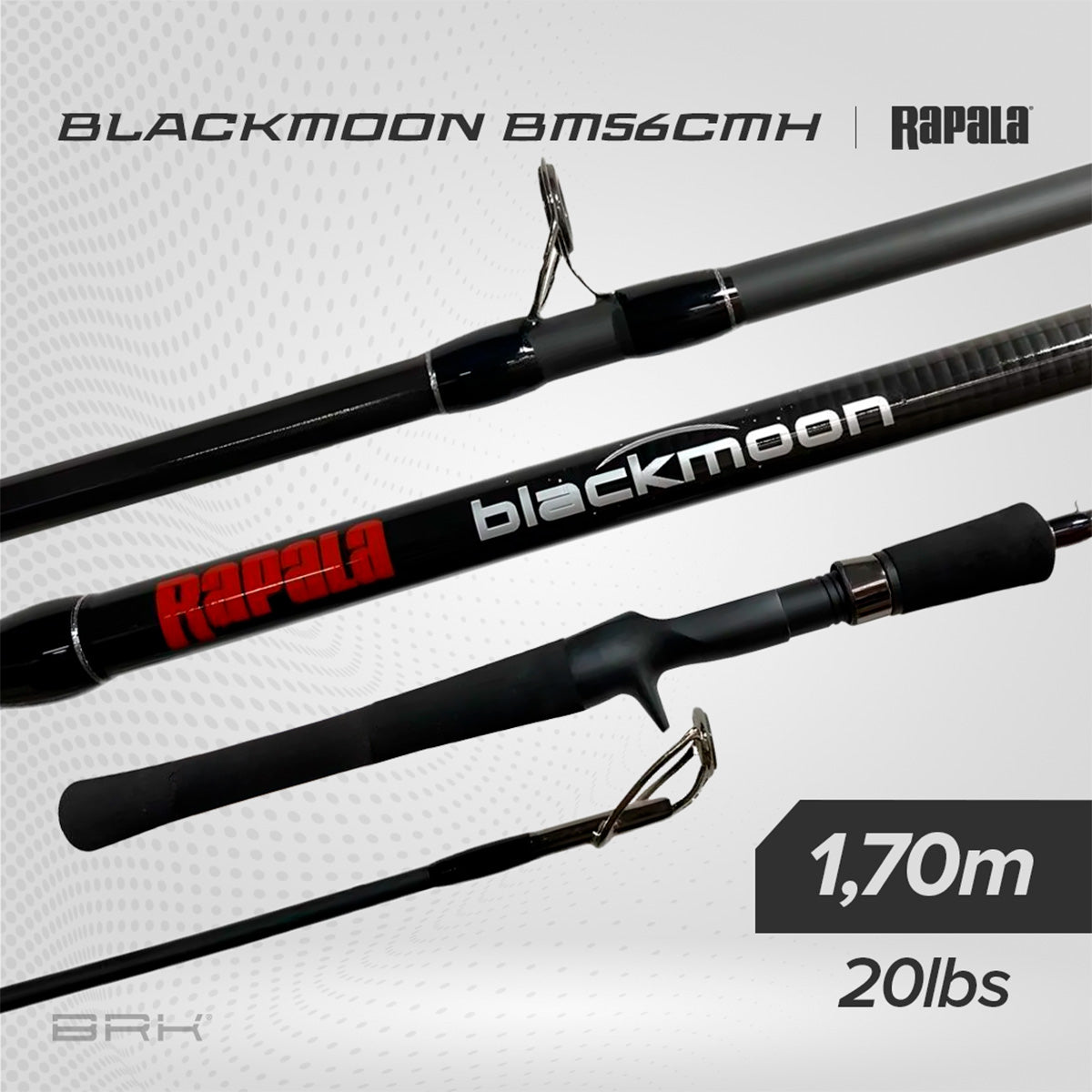 Vara de Pesca Rapala Blackmoon 11RABM56CMH 20lbs 1,70m - Carretilha (Inteiriça) - Brk Fishing