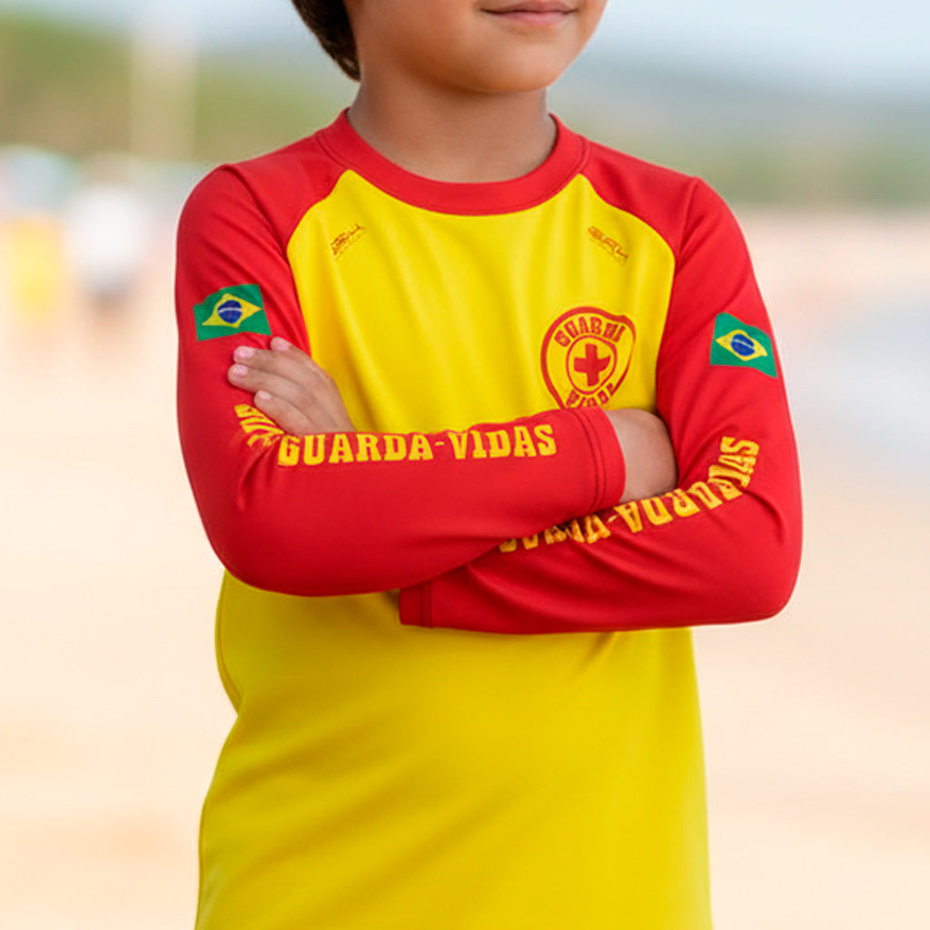 Camisa de Pesca Kids Brk Salva Vidas Mirim com Proteção UV50 Brk Fishing