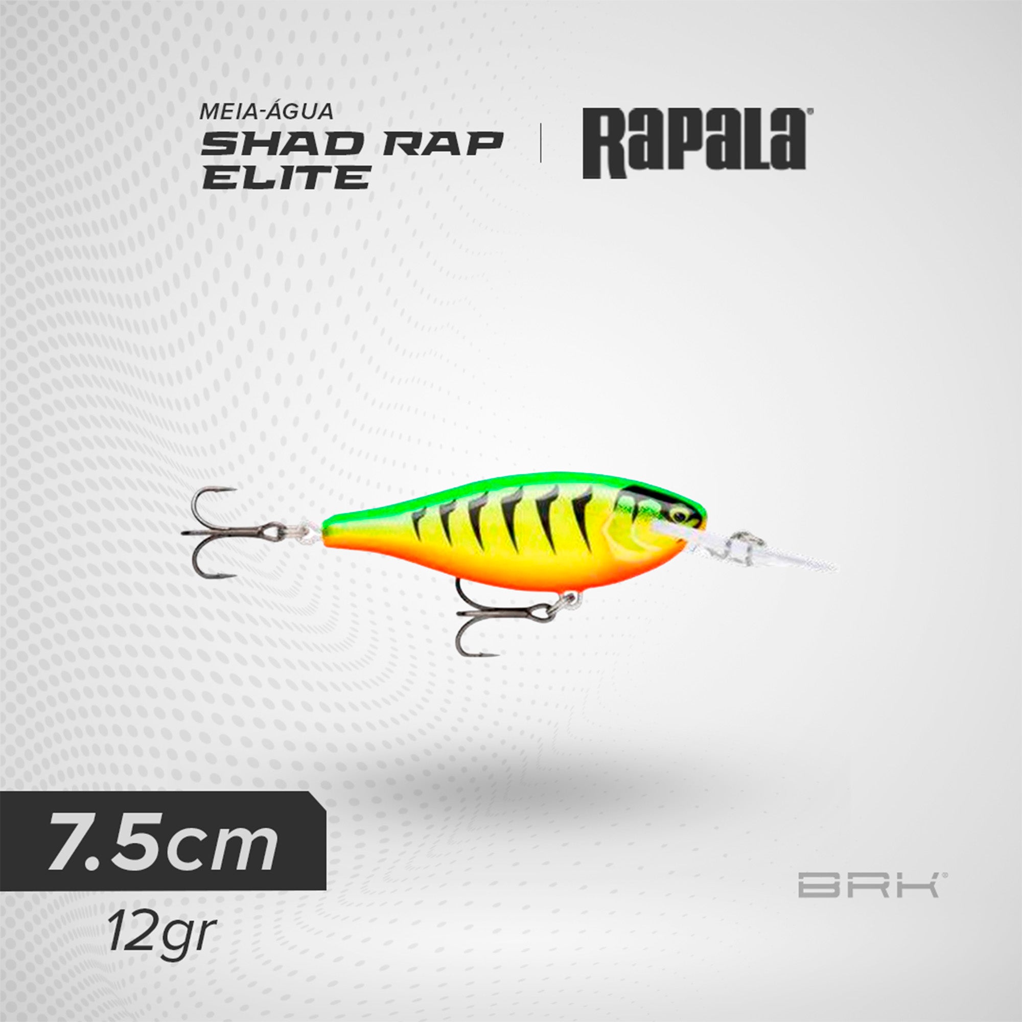 Isca Artificial Rapala Shad Rap Elite 75 Meia-Água Rapala