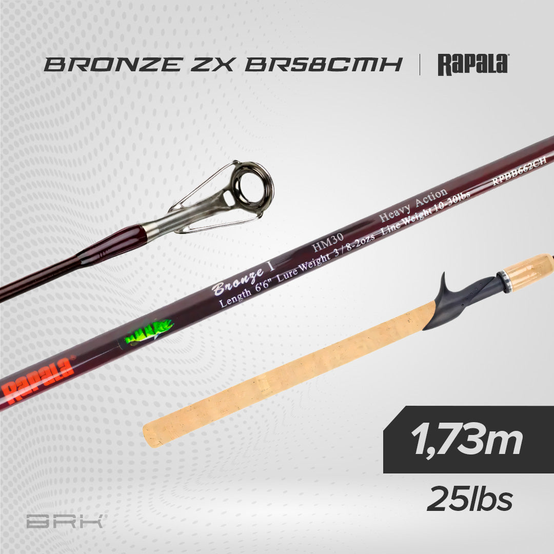 Vara de Pesca Rapala Bronze ZX 11RABR58CMH 25lbs 1,73m - Carretilha (Inteiriça) - Brk Fishing