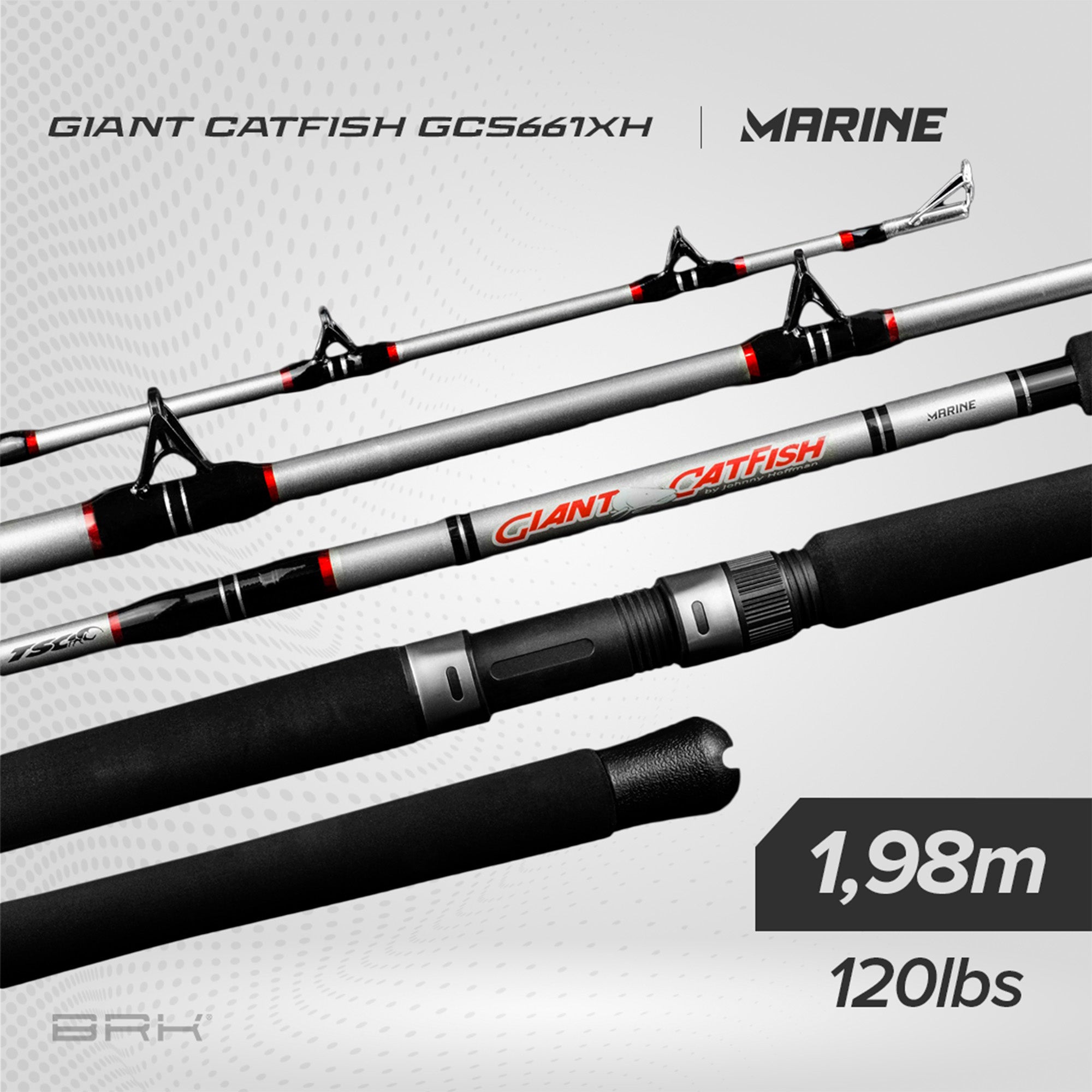Vara de Pesca Marine Sports Giant Catfish GC-S661XH 120lbs 1,98m - Molinete (Inteiriça) - Brk Fishing
