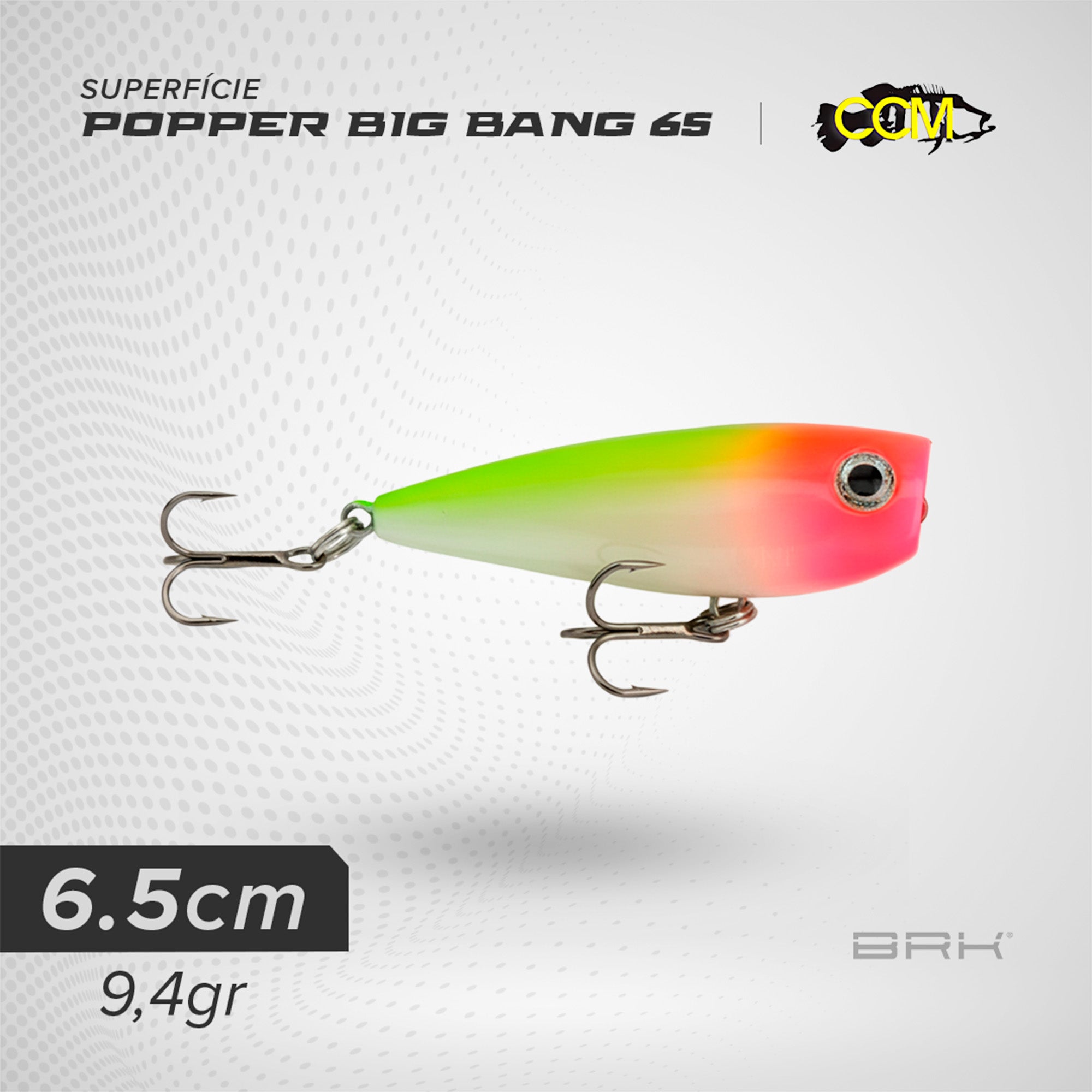 Isca Artificial CCM Popper Big Bang 65 Superfície - Brk Fishing