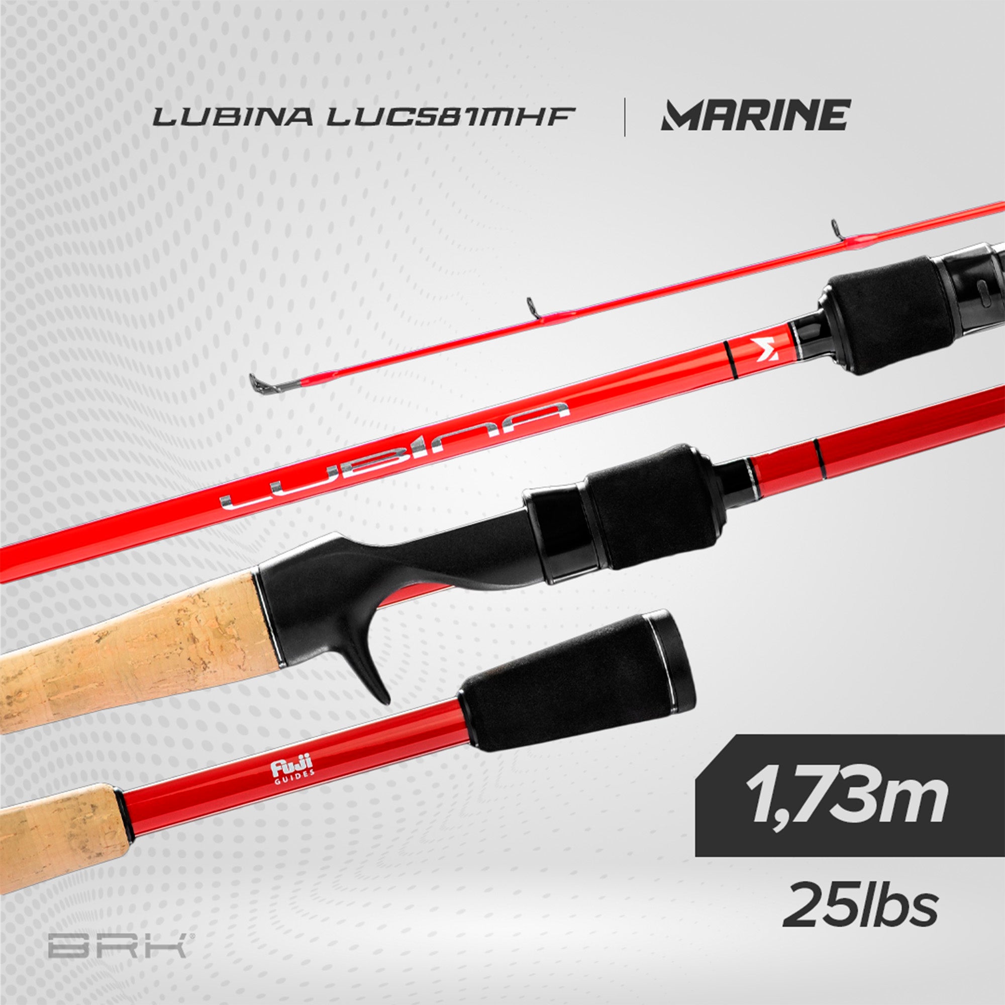 Vara de Pesca Marine Sports Lubina LU-C581MHF 25lbs 1,73m - Carretilha (inteiriça) - Brk Fishing