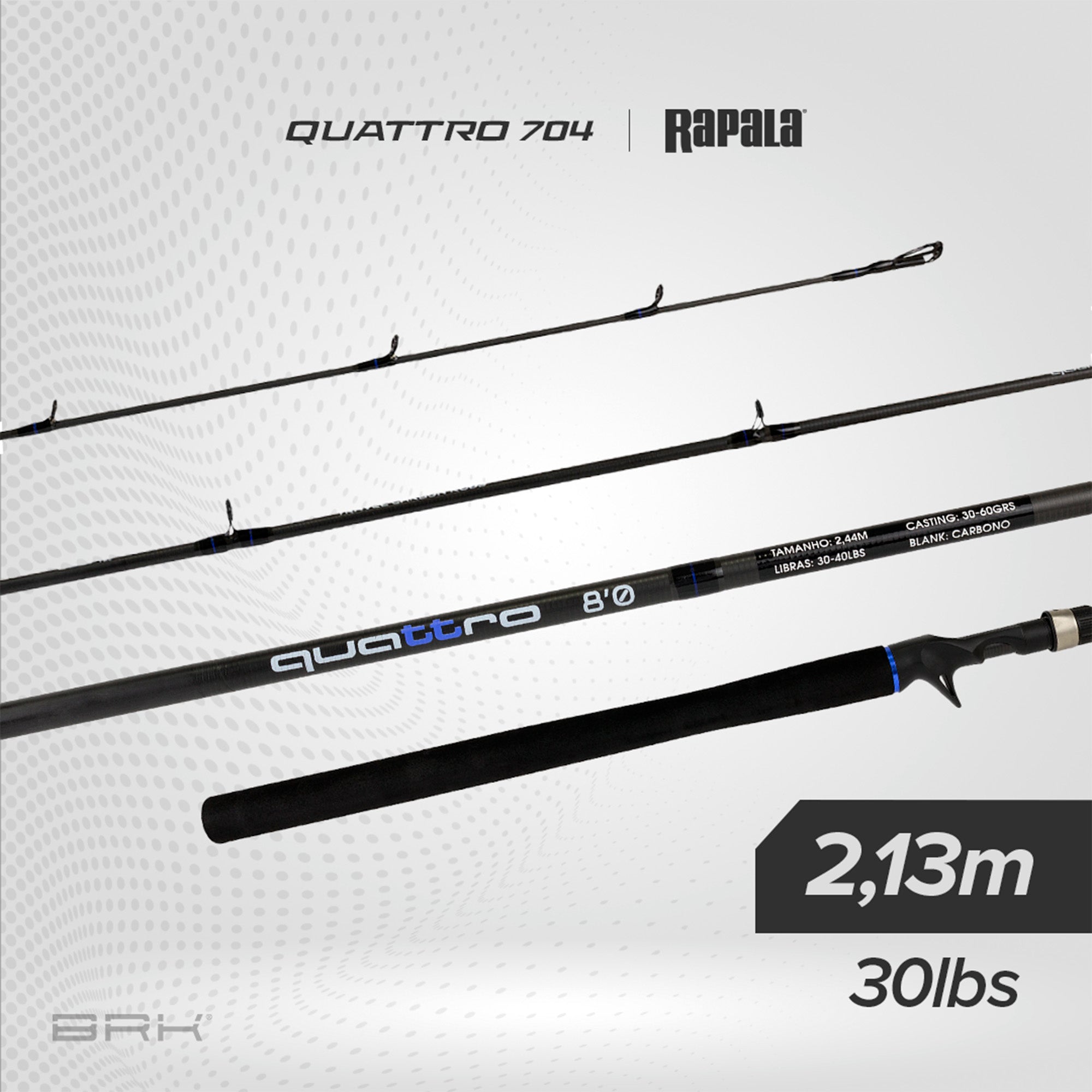Vara de Pesca Albatroz Quattro 704 30lbs 2,13m - Carretilha (4 partes) - Brk Fishing