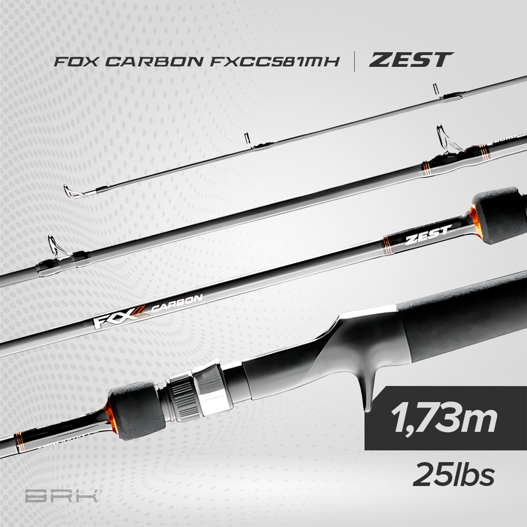 Vara de Pesca Zest Fox Carbon FXC-C581MH 25lbs 1,73m - Carretilha (Inteiriça) - Brk Fishing