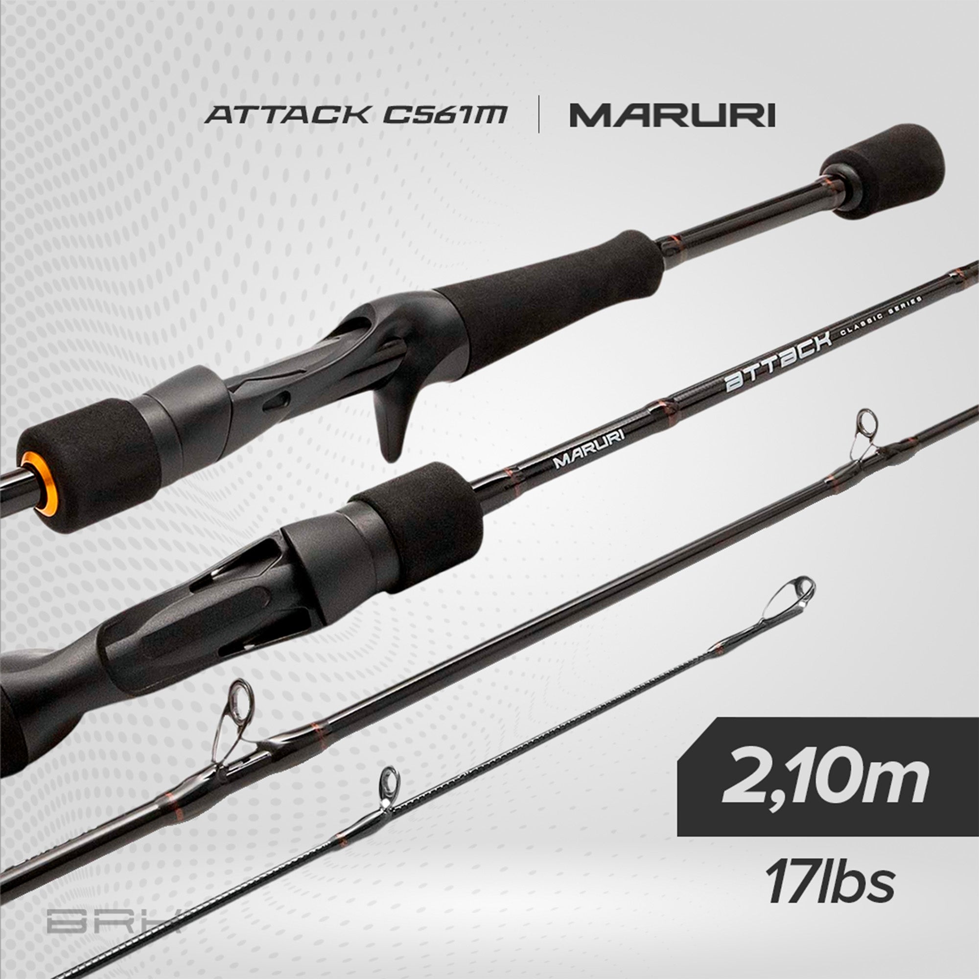Vara de Pesca Maruri Attack C-561M 17lb 2,10m - Carretilha (Inteiriça) - Brk Fishing