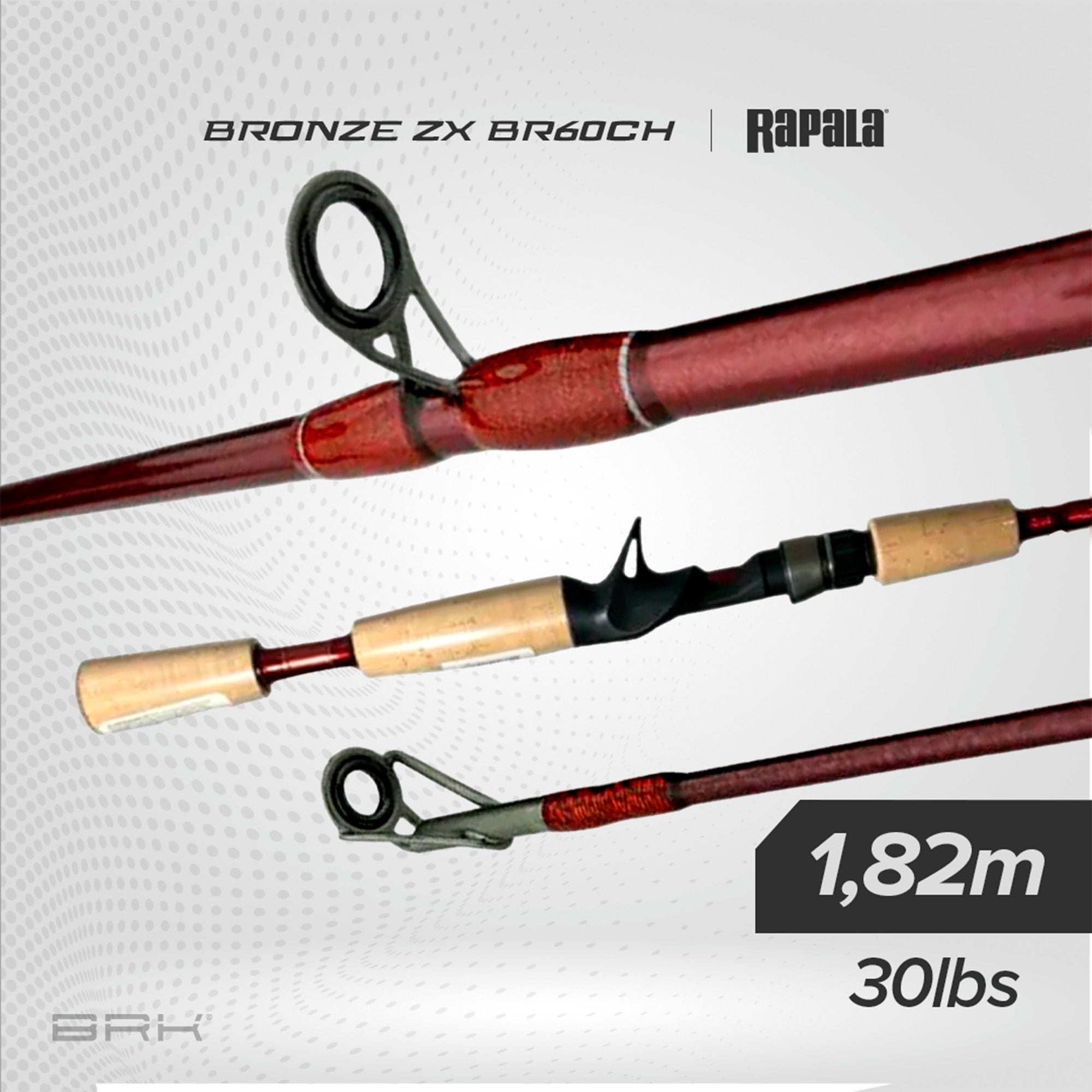 Vara de Pesca Rapala Bronze ZX 11RABR60CH 30lbs 1,82m - Carretilha (Inteiriça) - Brk Fishing