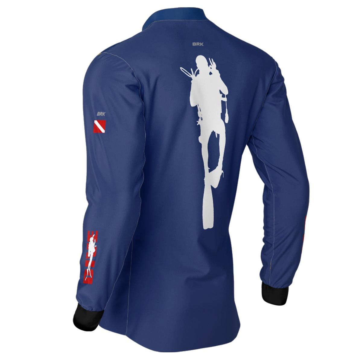 Camisa de Pesca Brk 'Dive' Azul Marinho com UV50+ - Brk Fishing