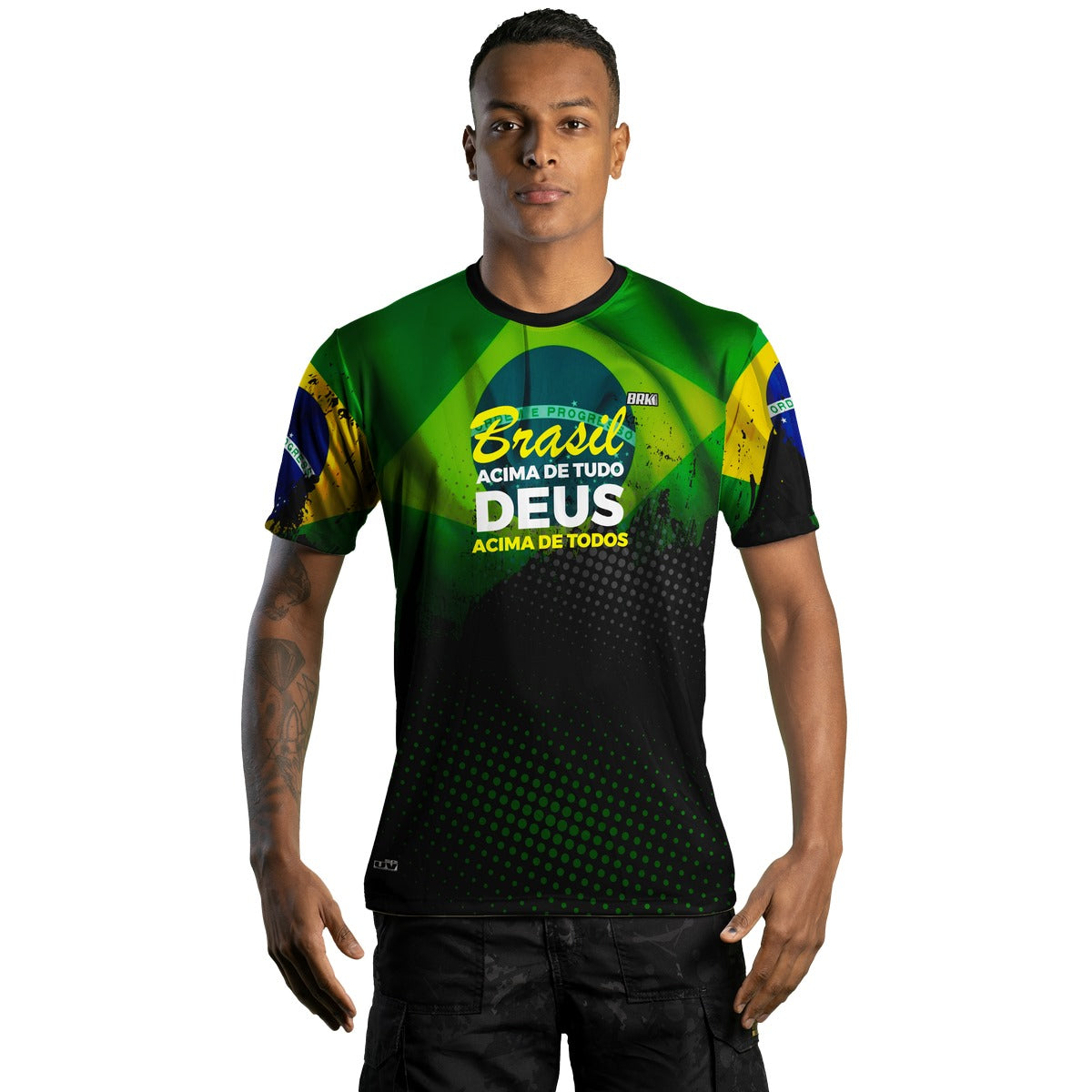 Camiseta Brasil Acima de Tudo Brk com UV50+ - Brk Fishing