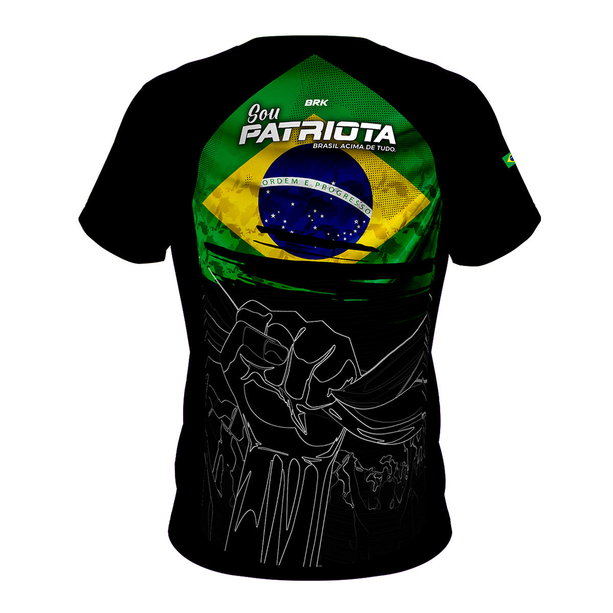 Camisa Agro Brk Brasil Patriota Preta com Proteção UV50+ - Brk Fishing