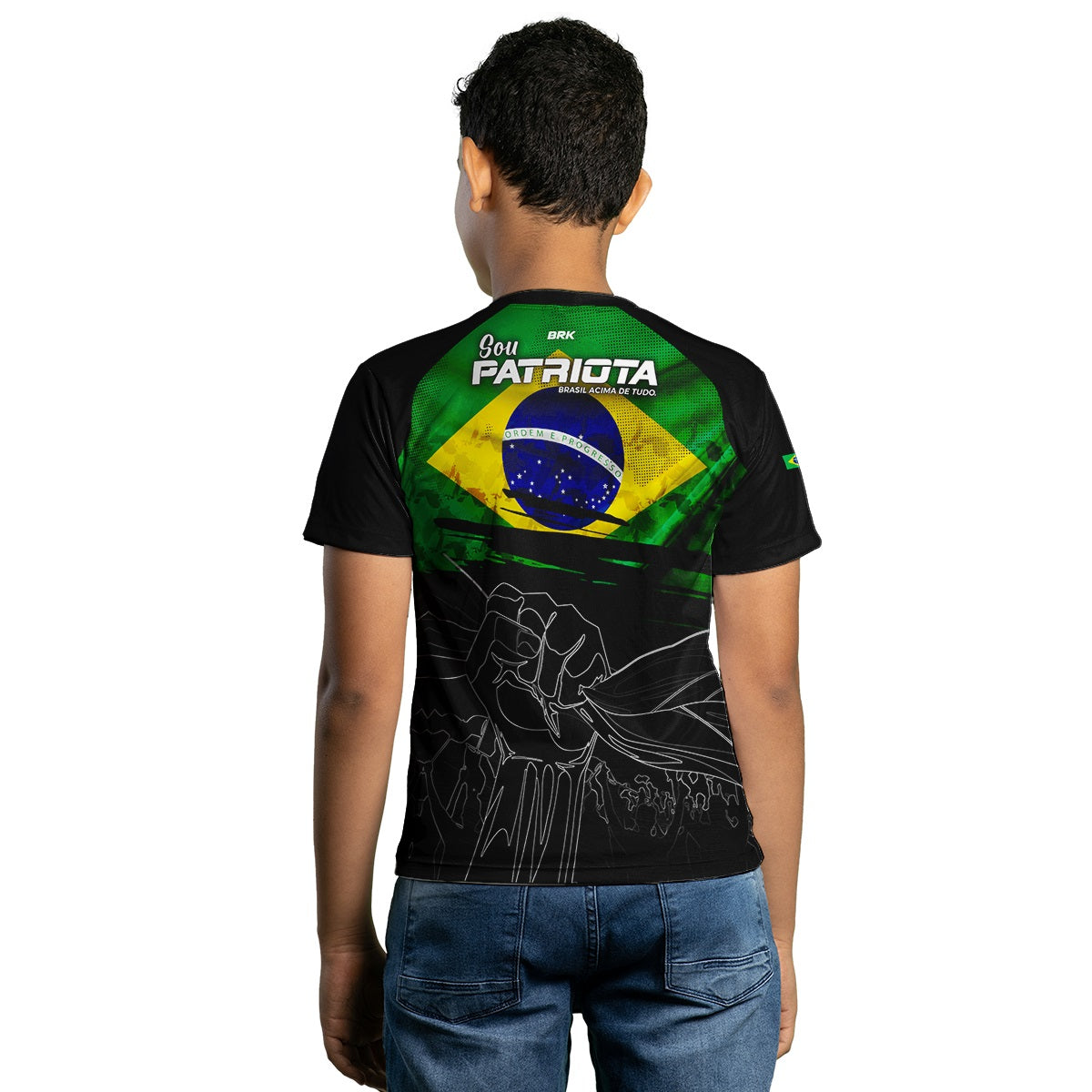 Camisa Agro Brk Brasil Patriota Preta com Proteção UV50+ - Brk Fishing