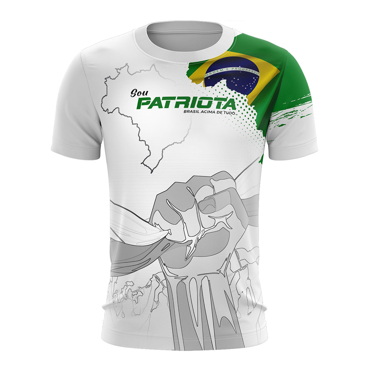 Camiseta Agro Brk Patriota Branca com Proteção Solar UV50+ - Brk Fishing