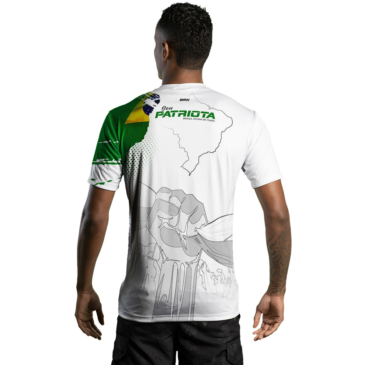 Camiseta Agro Brk Patriota Branca com Proteção Solar UV50+ - Brk Fishing