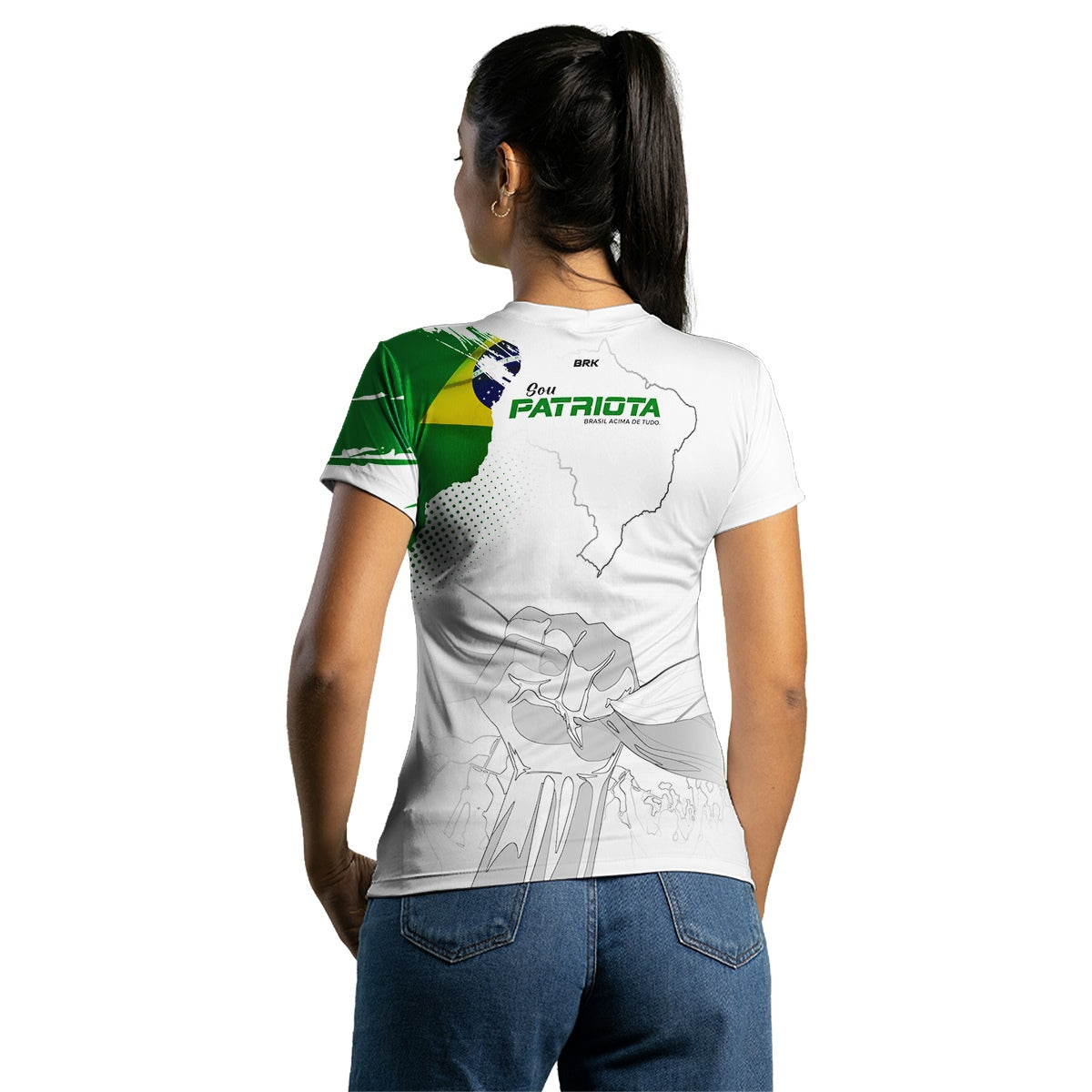 Camiseta Agro Brk Patriota Branca com Proteção Solar UV50+ - Brk Fishing