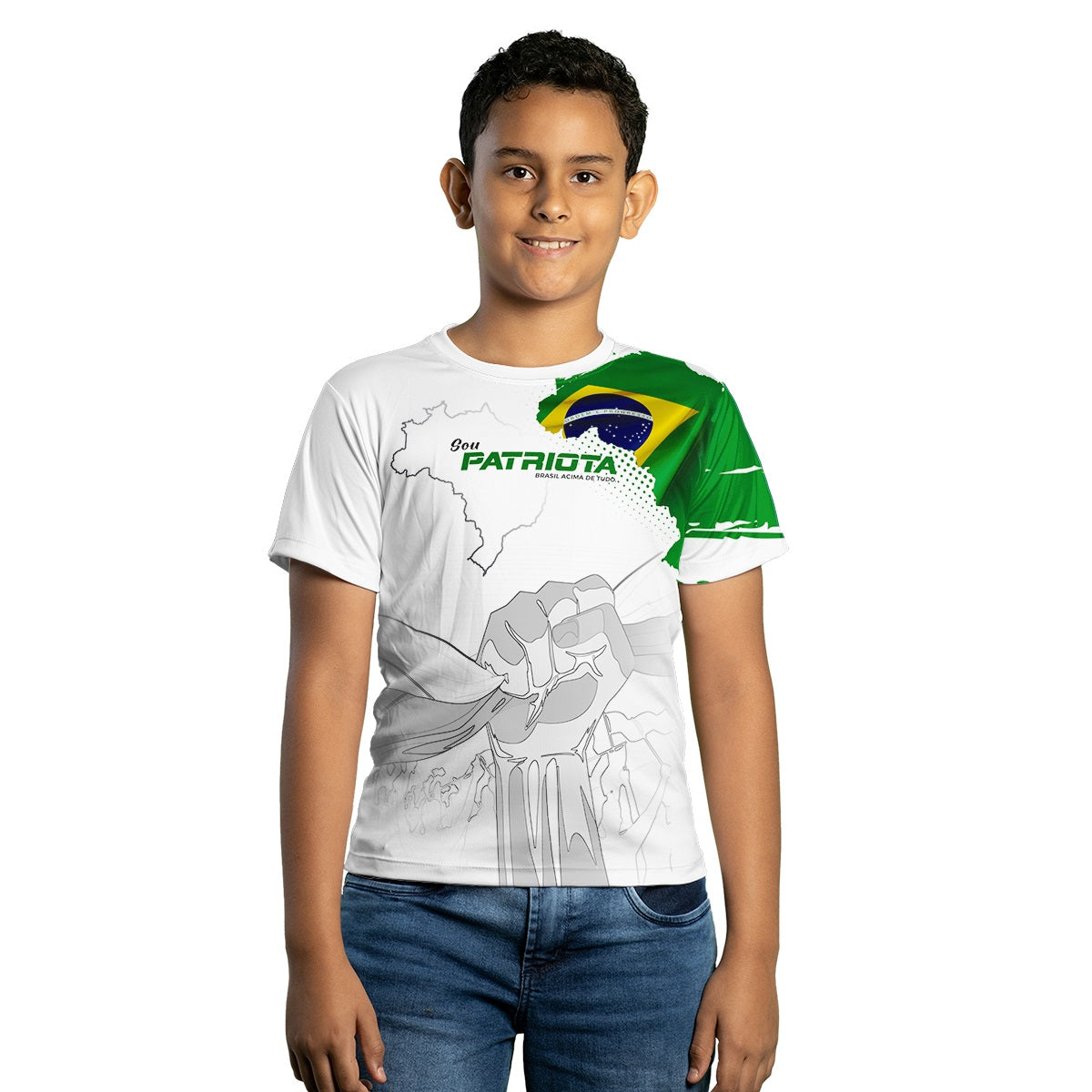 Camiseta Agro Brk Patriota Branca com Proteção Solar UV50+ - Brk Fishing