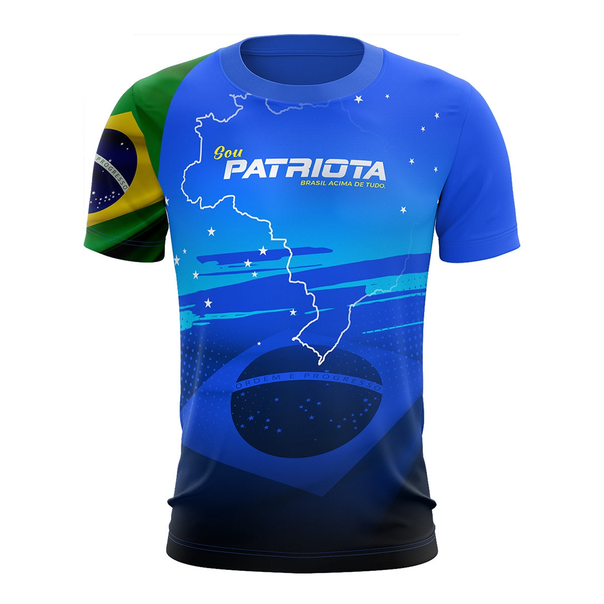 Camiseta Agro Brk Patriota Azul com Proteção Solar UV50+ - Brk Fishing