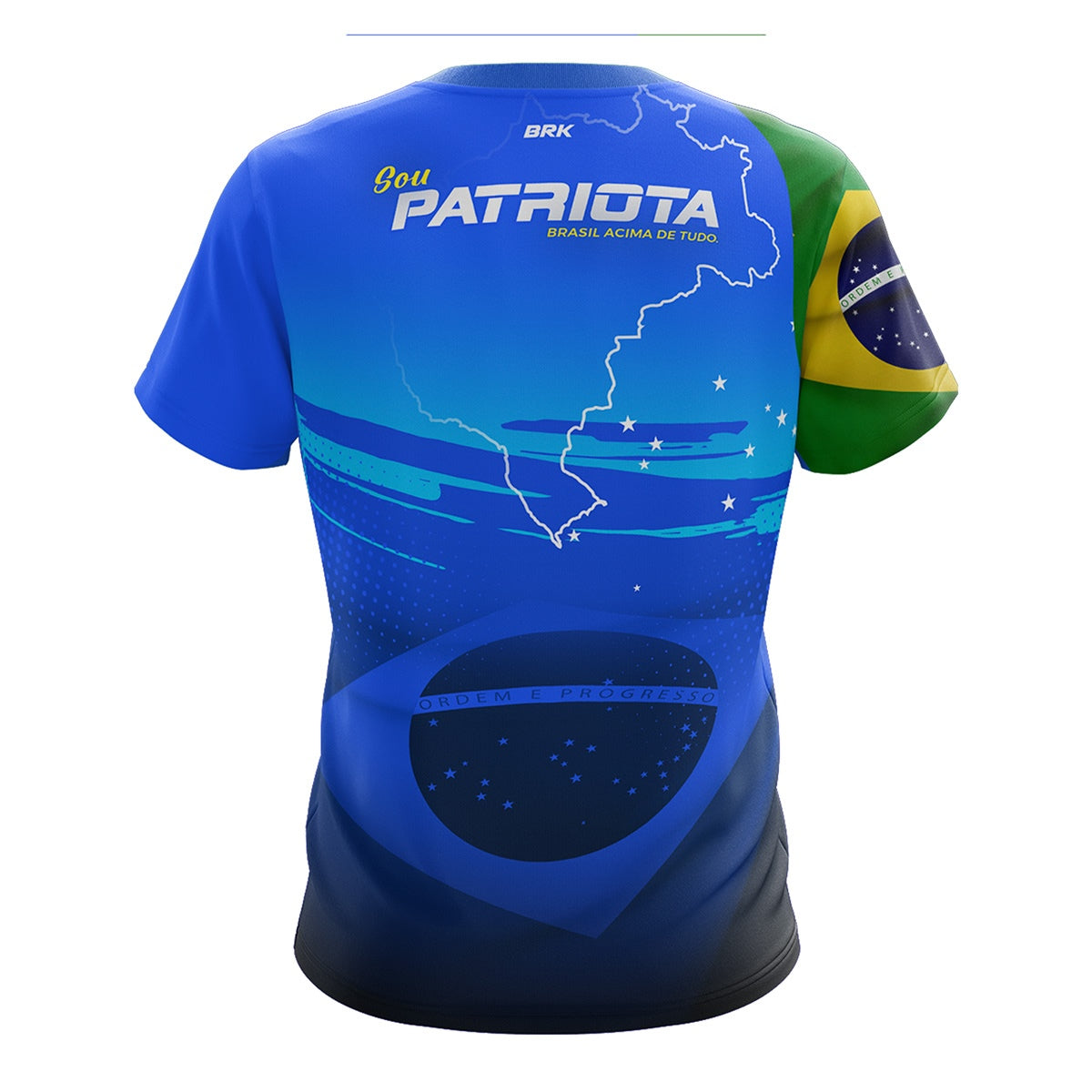 Camiseta Agro Brk Patriota Azul com Proteção Solar UV50+ - Brk Fishing
