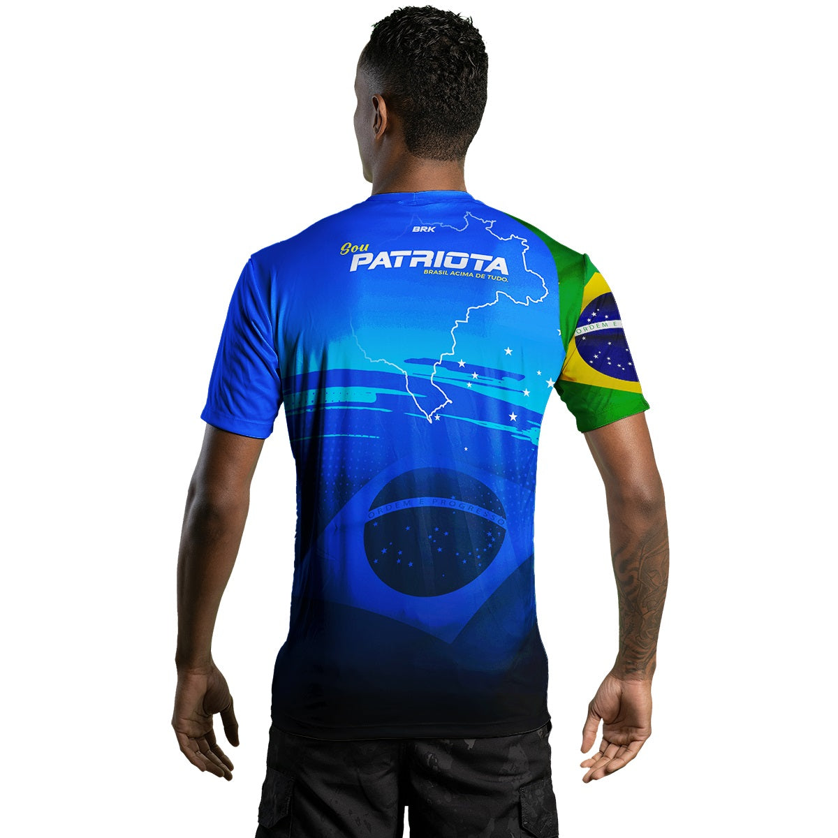 Camiseta Agro Brk Patriota Azul com Proteção Solar UV50+ - Brk Fishing