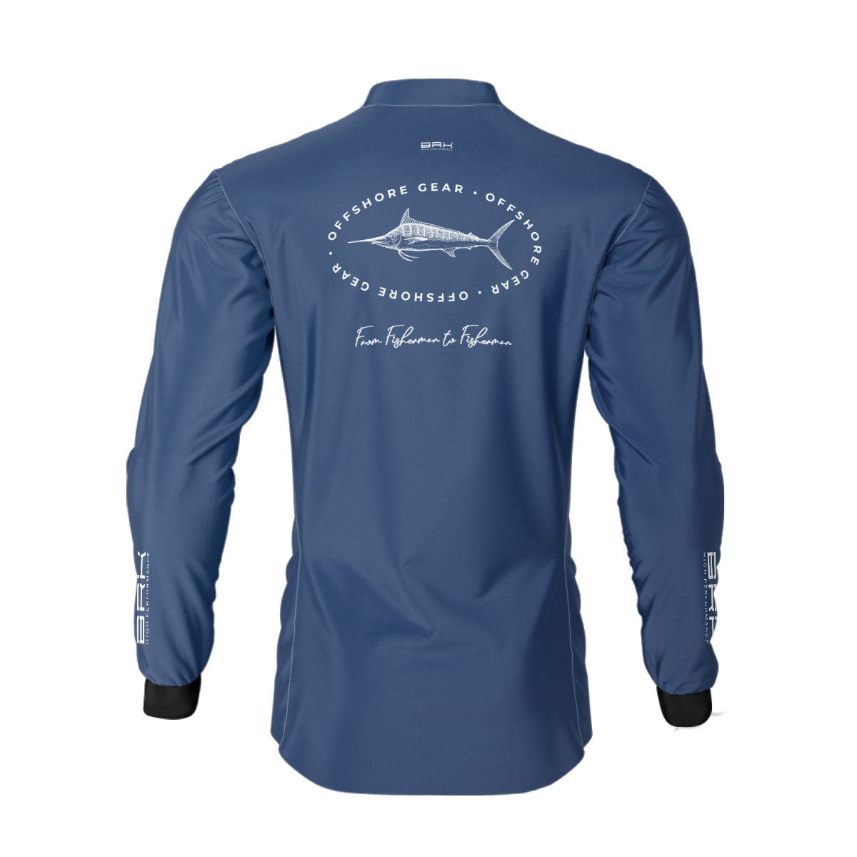 Camisa de Pesca Brk Offshore Gear Marlim Azul Escuro com Proteção Solar UV50+ - Brk Fishing
