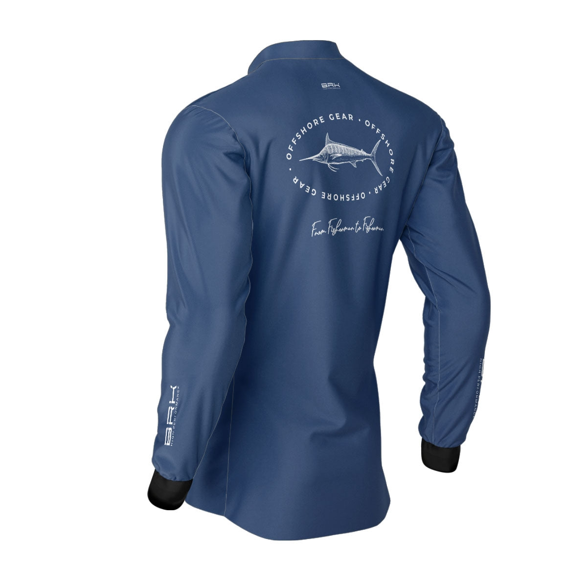 Camisa de Pesca Brk Offshore Gear Marlim Azul Escuro com Proteção Solar UV50+ - Brk Fishing