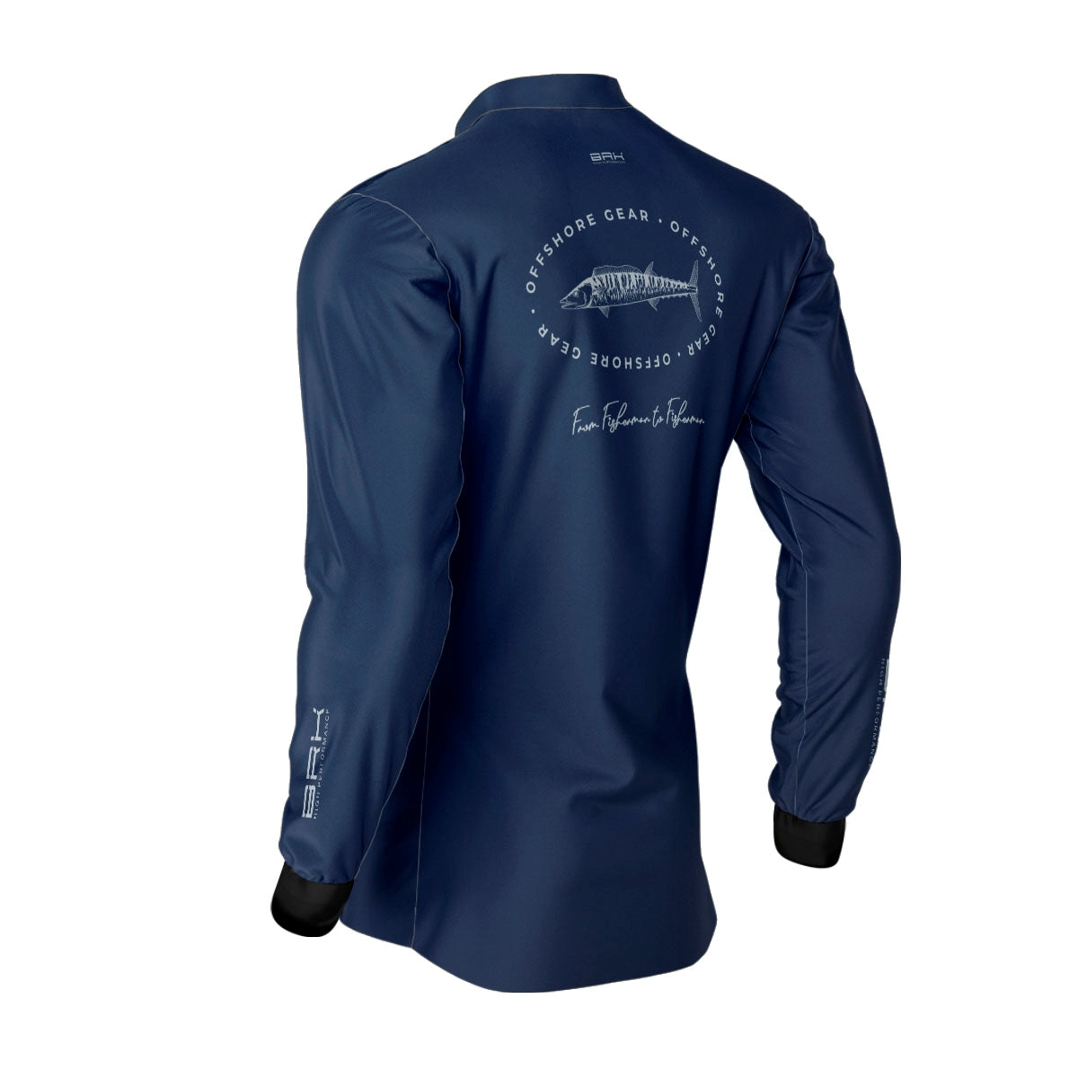 Camisa de Pesca Brk Offshore Gear Cavala Azul com Proteção Solar UV50+ - Brk Fishing