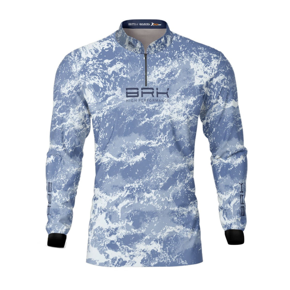 Camisa de Pesca Brk Camuflado Azul com Proteção Solar UV50+ - Brk Fishing
